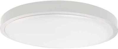 Plafondlamp Badkamerlamp Woonkamerlamp Ganglamp rond, kunststof wit IP44, 1x LED 18W 1830Lm 3000K warm wit, D 25 cm
