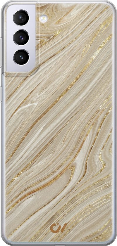 Hoesje geschikt voor Samsung Galaxy S21 Plus hoesje - Golden Marble - - Goud - - Casevibes