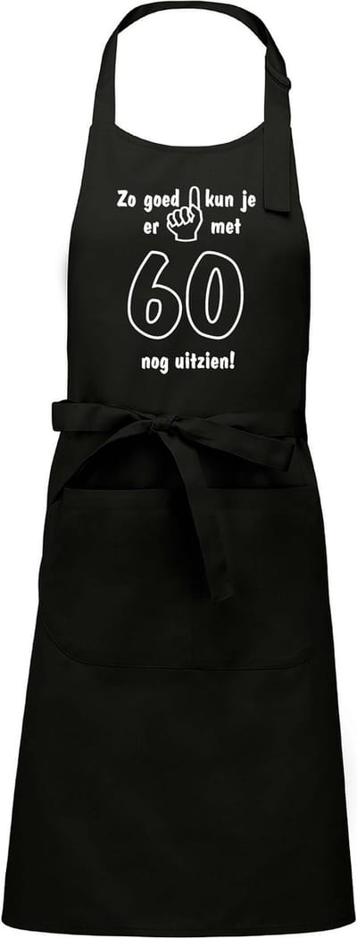 Mijncadeautje - Keukenschort - BBQ schort - Zo goed kun je er uitzien met 60 jaar - zwart