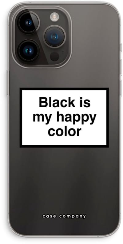 Case Company® - Hoesje geschikt voor iPhone 14 Pro Max hoesje - Black is my happy color - Soft Cover Telefoonhoesje - Bescherming aan alle Kanten en Schermrand