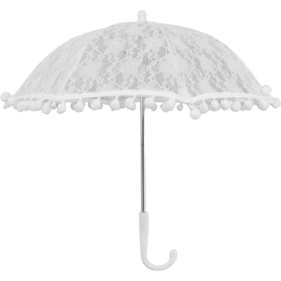 Witte Kanten Paraplu Vintage Bruiloft Bruids Kanten Parasol Kinderen Foto Kostuum Kanten Paraplu voor Fotografie Rekwisieten white