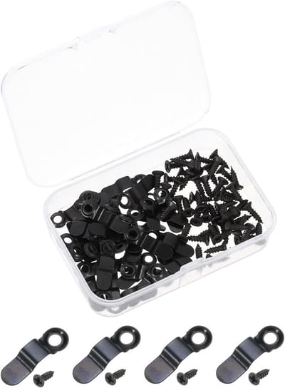 Allecto- Fotolijstclips - Fotolijst draaiknoppen - Ophangen van foto's en kunstwerken - Zwarte - Steunhardware - Geschikt voor 23 x 7 mm fotolijsten - 50 stuks.