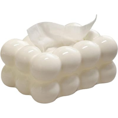 Tiroir à barbe à papa léger, maison de luxe, salon, créatif, nouvelle table à manger haut de gamme, boîte à mouchoirs en plastique, 2024 blanc