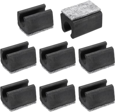 Stoelpoothoes - Vloerglijders Buisdoppen - Vloeren Beschermen - Met Viltkussen - 12 mm - Zwart