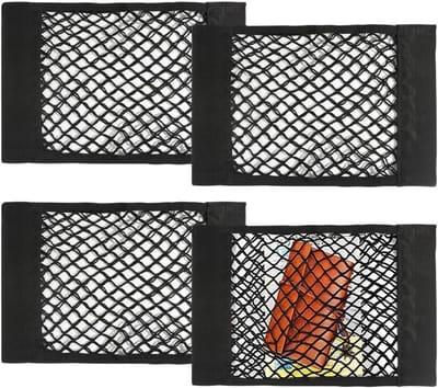 Kofferbaknetvakken met klittenband - 4 stuks opbergnet voor auto, bagagenet, organizer, sterk en veelzijdig, 40 x 25 cm, ideaal voor SUV en personenauto