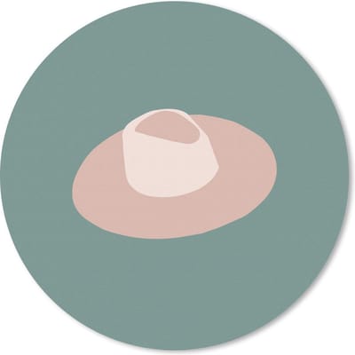 Muismat rond 20x20 cm - Mousepad Zomer - Hoed - Groen - Ronde muismatten