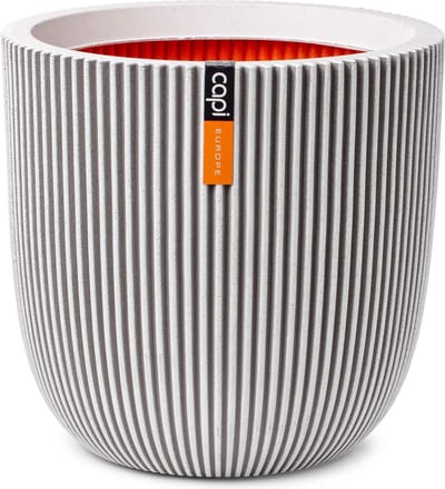Capi Europe - Bloempot bol Groove NL - 54x52 - Ivoor - Opening Ø46 - Bloempot voor binnen en buiten - Levenslang garantie - Breukbestendig - 100% Recyclebaar - CO2 Neutraal geproduceerd - KGVI935