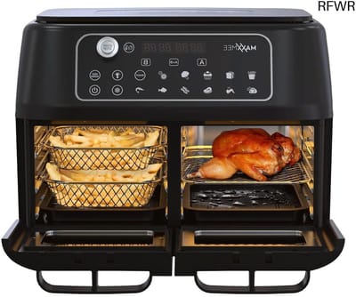 RFWR® Heteluchtfriteuse met Dubbele Kamer Technologie - 11 Liter Frituur- en Grillcombinatie