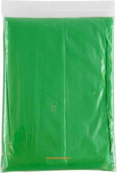 Eizook 8 duurzaam transparante beschermende poncho's - Groen - vakantie - wandelen - fietsen -festival - evenement - regen