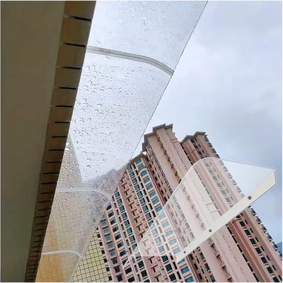 Deurluifel Regenopvang - Veranda Luifel Buiten - Bescherming Tegen Weer - Stabiel Polycarbonaat Bord - 50x110cm - Transparant