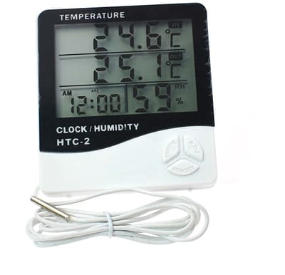 Digitale Thermometer Hygrometer - Klimaatmeter Binnen - Kamer Temperatuur Meten - Groot LCD Display - -50 tot 70°C - Wit
