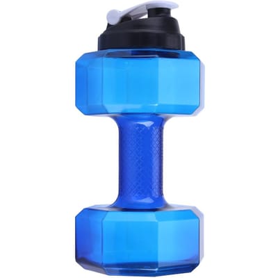 Grote Capaciteit Dumbbell Vormige Oefening Sport Waterfles Fitness Gym Trainingsbeker Blauw L