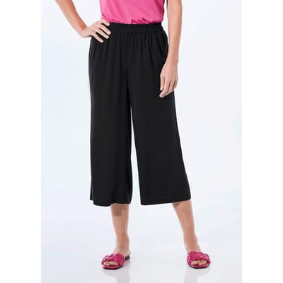 Gedessineerde broek VERA van pure viscose - zwart - Gr. 19 van Goldner Fashion