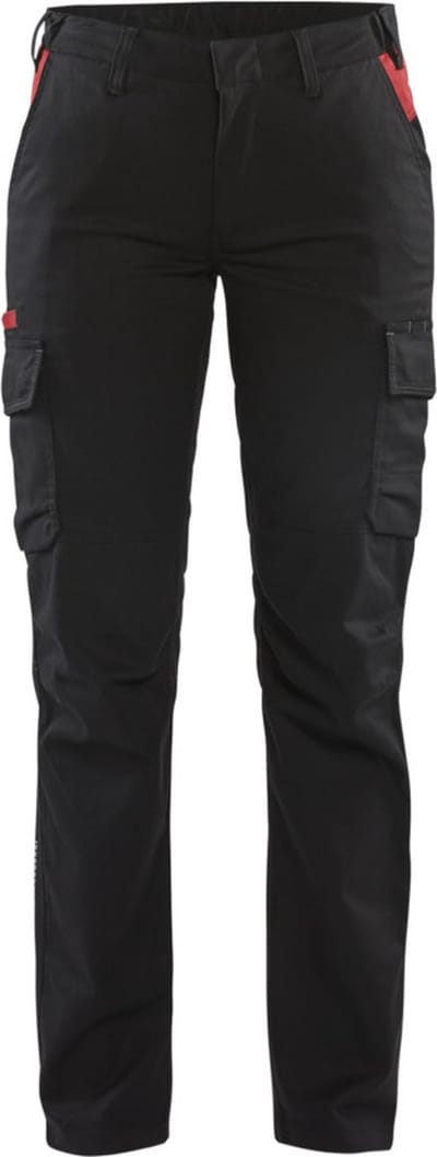 Blaklader Dames industrie werkbroek stretch 7144-1832 - Zwart/Rood - C32