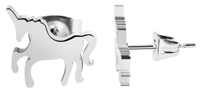 AKZENT Akzent kinder oorbellen Edelstahl, eenhoorn, 10x10 mm, magisch kindercadeau,
