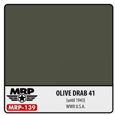 Mr. Paint MRP-139 - WWII US - Olive Drab 41 (until 1943) – 30 ml verf voor Airbrush & Detailwerk