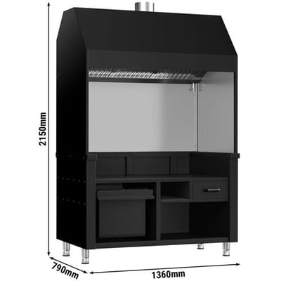 GGM Gastro Neutralelement für Holzkohle- / Gasgrill BERLIN - 1360mm - Schwarz