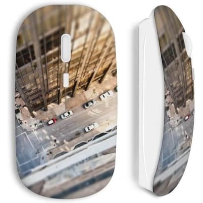 Souris sans Fil - MANIACASE - Street view - Blanc - Clé USB wifi incluse - Compatible Mac et PC