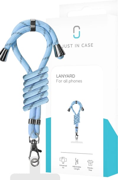 Just in Case telefoonkoord Universeel - Telefoon Koord / Ketting - geschikt voor Telefoonhoesjes - Blauw