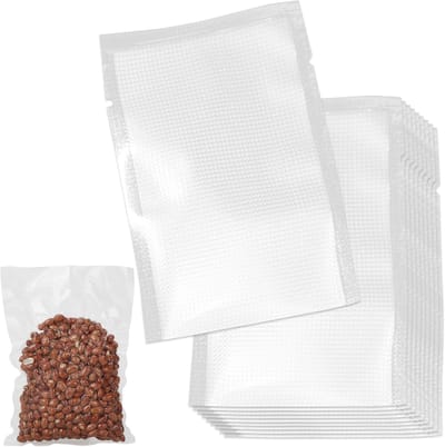 Vacuumzakken- Vacuumzakken voor voedsel - Verdikte kleine Vacuumzakken voor voedsel - Hittebestendige zakken - Kleine voorgesneden opbergzakken - Voor het afsluiten van thee- koekjes-bonen en snoep -100 stuks-7x10 cm