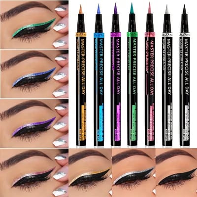 7-delige Eyeliner en Oogschaduw Set – Dubbelzijdige Liquid Eyeliner & Oogschaduwpotloden – Langhoudende Waterproof Make-up Set
