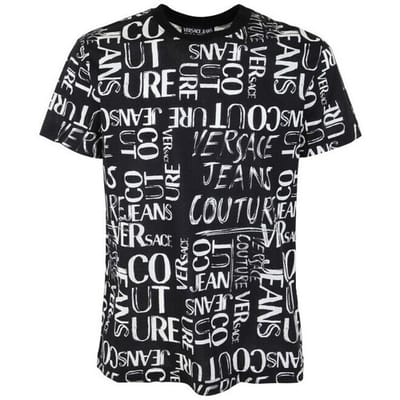 T-shirt Korte Mouw Versace Jeans Couture T-SHIRT 74GAH6S2 76UP600 BLACK