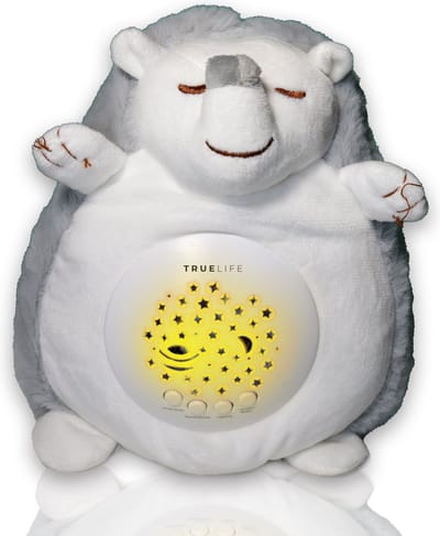 TrueLife Slaaptrainer en White Noise Machine en Sterrenprojector – Knuffel Egel – Slaapgeluiden – Witte Ruis – Baby - Peuter