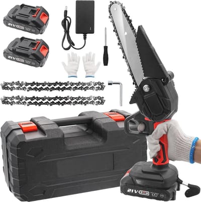 Mini Accu Kettingzaag 15 cm - Elektrische Eenhandsmotorzaag voor Tuin en houthakken