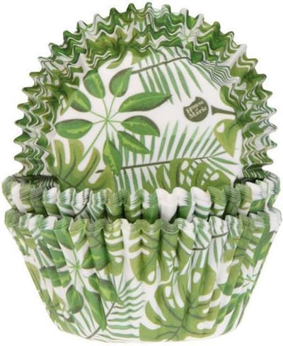 House of Marie Cupcake Vormpjes - Groen Blad - pk/50 - Baking Cups voor Muffins en Cupcakes
