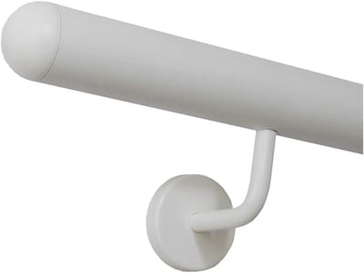 Leuning Roestvrij Staal - Binnen Buiten Leuning - Veilig Traplopen - Gepoedercoat Wit - 200 cm Lengte - Wit