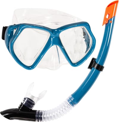 Atlantis Andros Combo - Snorkelset - Duikbril - Snorkel - Volwassenen - Petrol Blauw