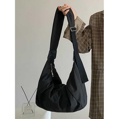 Grote Capaciteit Tote Bag Crossbody Casual Lichtgewicht Veelzijdige Tas College Student Eenvoudig Effen Kleur Dumpling Tas Dames gray
