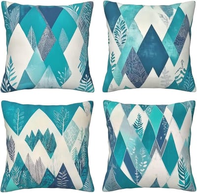 Kussenhoezen, sierkussenhoezen, abstracte berg, 65 x 65 cm, behaaglijk, kussenhoes met onzichtbare ritssluiting, zacht, wollig, voor bankkussen, wasbaar, voor terras, tuin, bank en woonkamer