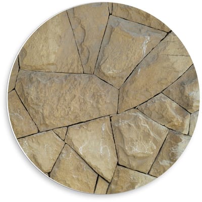 Forex Wandcirkel - Grijs Bruine Stenen - 50x50cm Foto op Wandcirkel (met ophangsysteem)