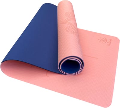 YoZenga Premium Mat Mandala Flower Salmon/Pink - Yoga Mat - Extra Dikke Antislip TPE Sportmat - Duurzaam & Lichtgewicht - Inclusief Draagriem