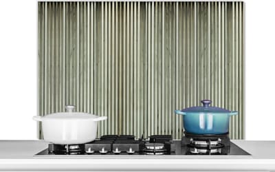 Spatscherm keuken 100x65 cm - Kookplaat achterwand Retro - Industrieel - Golfplaat - Patronen - Muurbeschermer - Spatwand fornuis - Hoogwaardig aluminium