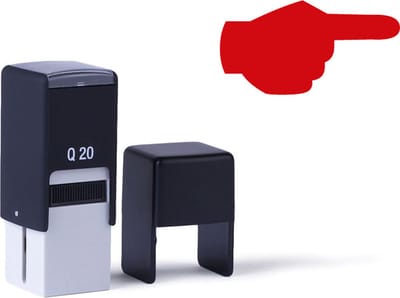 Stempel | Wijzende hand | 15x8mm | Rood