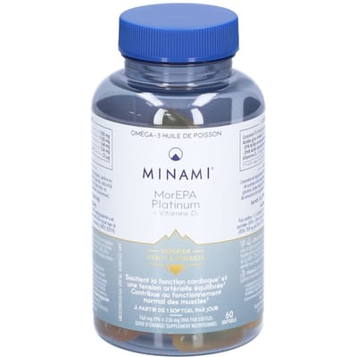Minami MorEPA Platinum + Vitamine D3 60 Zachte capsules