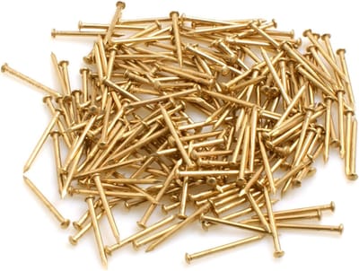 Ronde Kopspijkers - Kleine Nagels - Klusprojecten Binnenshuis - Messing Gecoat - 1.4 x 20 mm - Goudkleurig