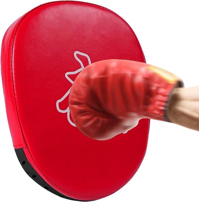 Karate Pads - Voettrainer Kickboksen - Vechtsport Training - Ergonomische Vormgeving - 24.5 x 19.5 cm - Rood