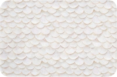 Badmat 60x40 cm - Antislip - Schubben - Wit - Elegant - Badmatten voor badkamer - Badkamermat - Douchemat - Badkamer mat