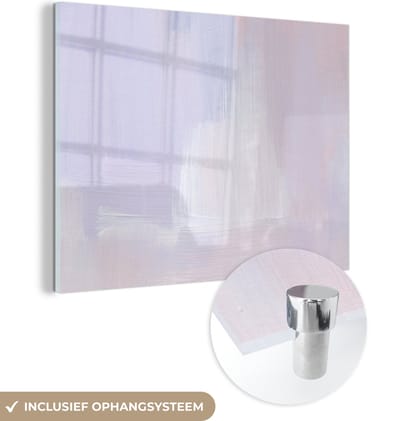MuchoWow® Glasschilderij 120x90 cm - Schilderij acrylglas - Pastel - Verf - Design - Foto op glas - Schilderijen