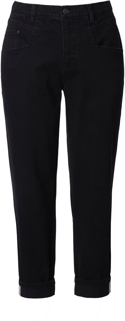 Laurasøn - Dames - Wortel-jeans wijde pasvorm 5-pocket model - Zwart - Maat 40