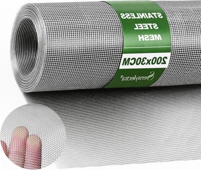 Fijnmazig RVS Insectenfilter voor Deuren en Vensters - 304 Roestvrijstalen Gaas voor Muis- en Insectenpreventie (200 x 30 cm)