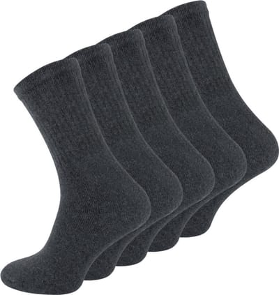 5-pack duurzame werksokken donkergrijs maat 39-42 60% katoen, 30% polyester,10% polyacryl