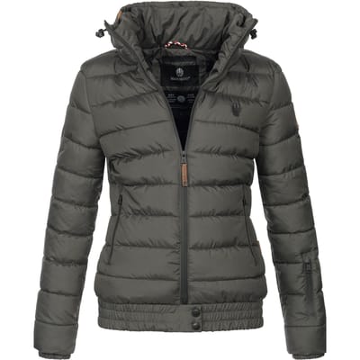 Marikoo dames gewatteerde jas Poisen met hoge kraag & teddyfleece zakken