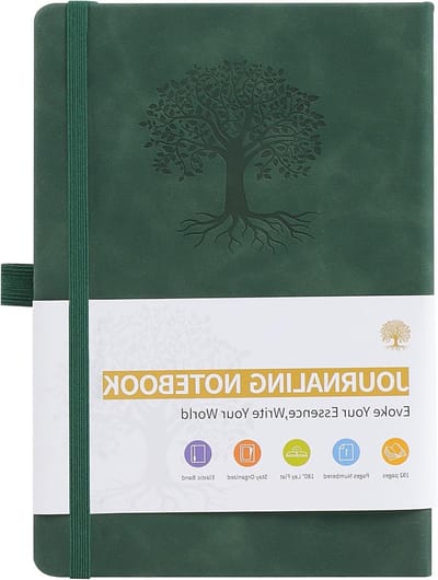 Dagboek A5 voor Volwassenen met 192 Pagina's en Horizontale Lijnen - Ideaal voor Notities, Schrijven en Werkactiviteiten - Groene Uitvoering
