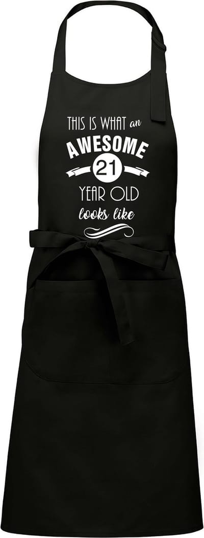Awesome 21 year - 21 jaar cadeau - keukenschort - BBQ schort - verjaardag - zwart