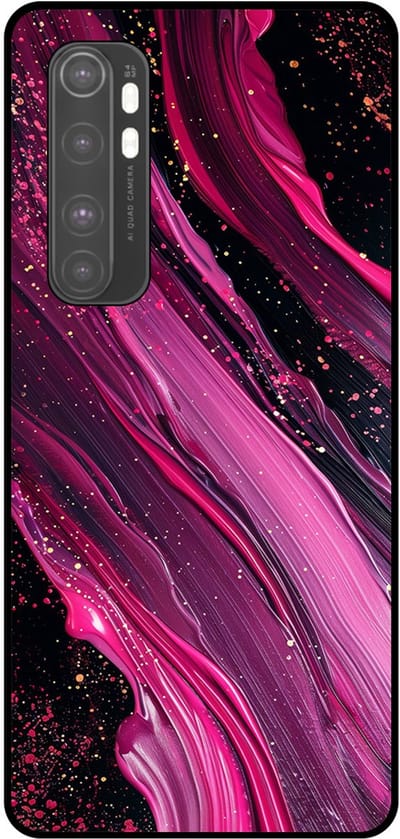 Smartphonica Telefoonhoesje Geschikt voor Xiaomi Mi Note 10 Lite met marmer opdruk - TPU backcover case marble design - Paars Roze geschikt voor Xiaomi MI Note 10 Lite