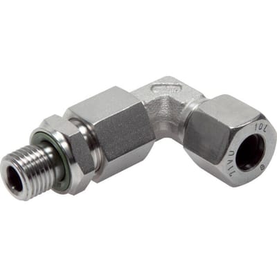 22L & G3/4'' RVS L-Vorm Snijringkoppeling Buitendraad 160bar Verstelbaar ISO 8434-1